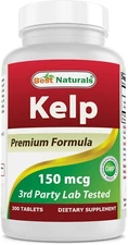 Best Naturals Kelp 150 mcg 300 Tablets *Healthy Thyroid Function*