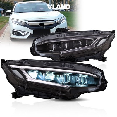 VLAND Full LED Projector Headlights Sequential Signals For Honda Civic 2016-2021