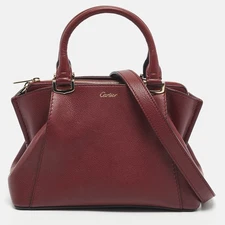 Cartier Dark Red Leather Mini C de Cartier Bag