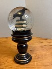 Halloween Snow Globe Crow Raven Books Gothic Emo Witch Tall Pedestal Poe Black