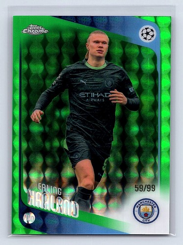 Erling Haaland 2025-26 Topps Chrome UCC #181 Green X-Fractor #/99 *dh