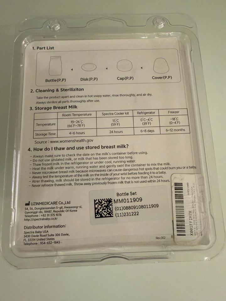 Extractor de leche materna Spectra compatible con biberones de almacenamiento Spectra Wide Neck paquete de 2 Foto 4 de 4