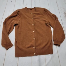 Vintage Dukic Yugoslavia angora blend button front sweater cardigan brown 