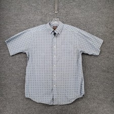 Ariat Button Down Shirt Mens L Large Blue Fares Stretch Classic Fit Collared