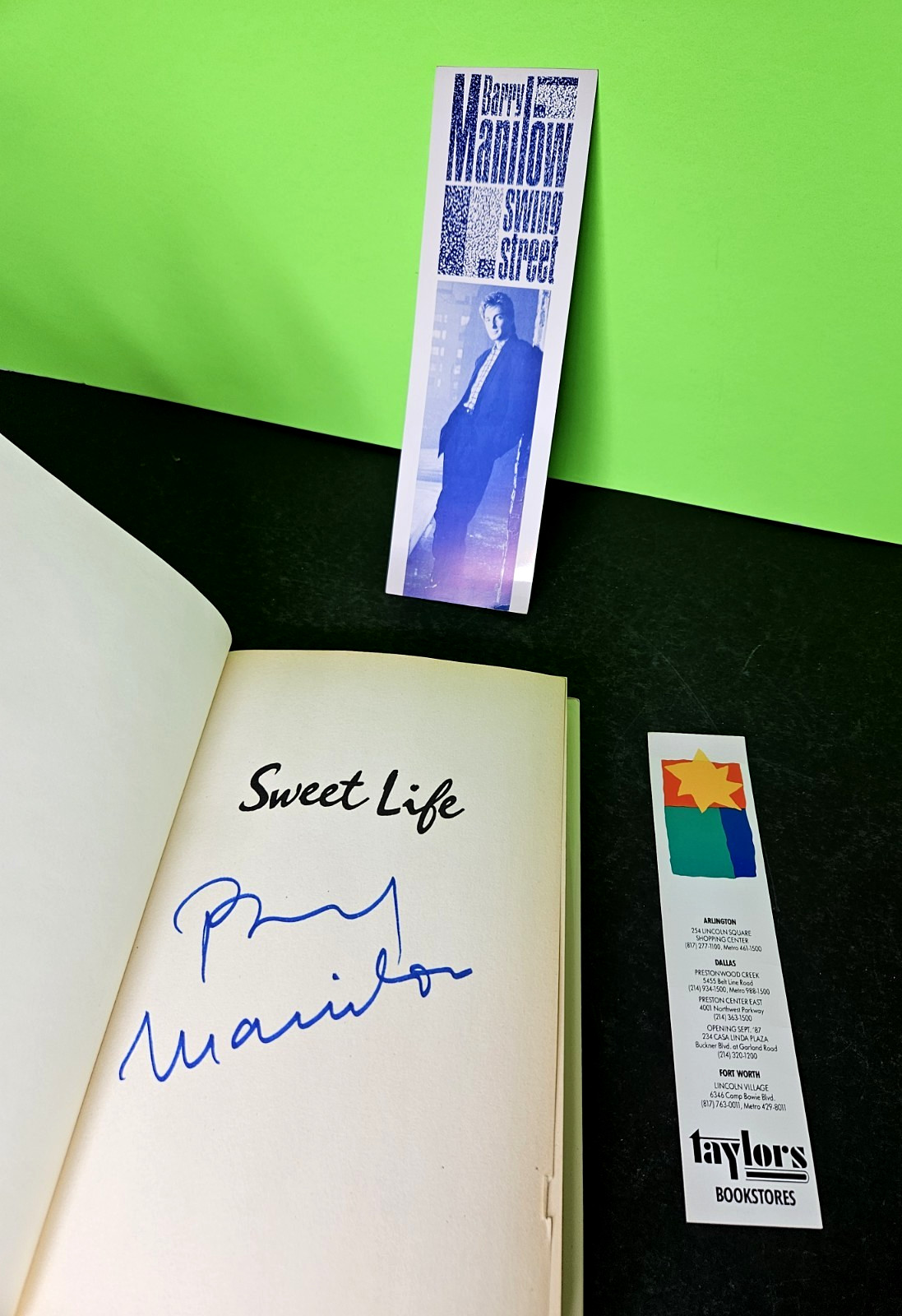 Sweet life - signed by barry manilow - 1987 hb dj 1st printing / 1st edition