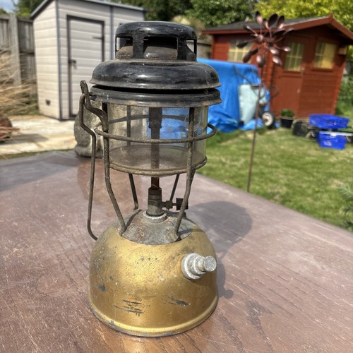 Collectible Vintage Tilley Paraffin Storm Lantern Lamp. Gold. 13”.