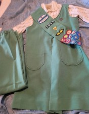 Vintage Girl Scout Junior Uniform Set Pants Shirt 14 Sash Patches Guc Read Desc