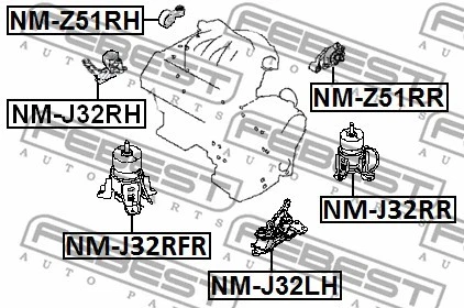 New Engine Mounting for NISSAN (DFAC) NISSAN:ELGRAND,MAXIMA V,TEANA II, - Imagen 2 de 3