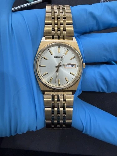 Gold Plated Seiko quartz Day/date