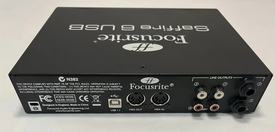 Focusrite Saffire 6, 2 in / 4 out USB 1.1 Audio MIDI Interface bus-powered - Image 4 of 4