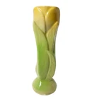 vintage Shawnee yellow & green Bud floral Vase 1115 USA art pottery 5" tall