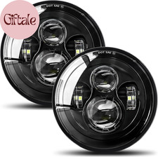 2Pcs Projector 7 Inch LED Headlights Hi/Lo Beam 7    round Headlight H6024 LED He