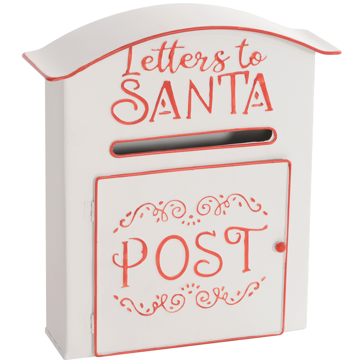 HOMCOM Christmas Post Box Wall Mounted Santa Mailbox for Xmas Decoration in White - Image 2