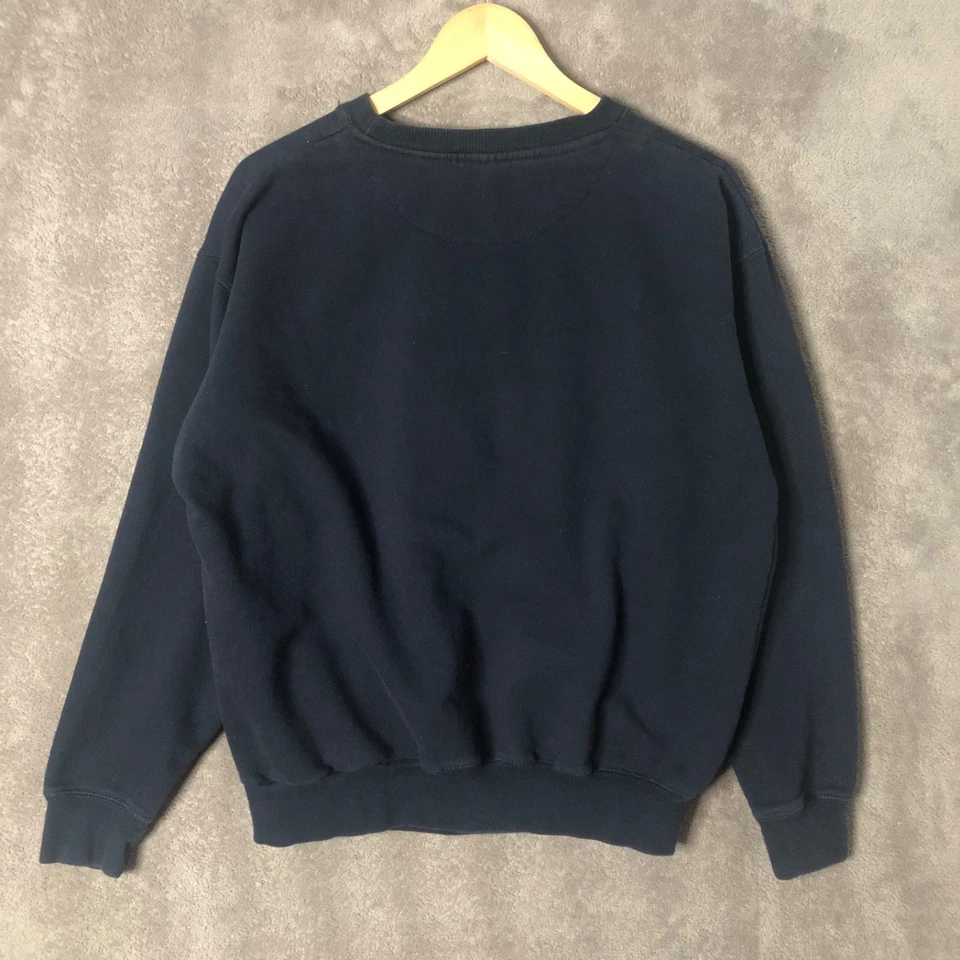 Sudadera Pullover De Colección WVU Cuello Redondo Para Hombres Mediana Azul Marino Antigua Marca Universitaria Foto 3 de 4