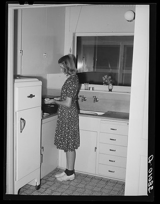 Mineral King Kern County California 1940 Cooperative Farm Kitchen Woman