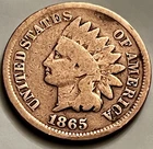 1865 Indian Head Cent Civil War Era Bronze Issue 160 Years Old Bold Date JC1729