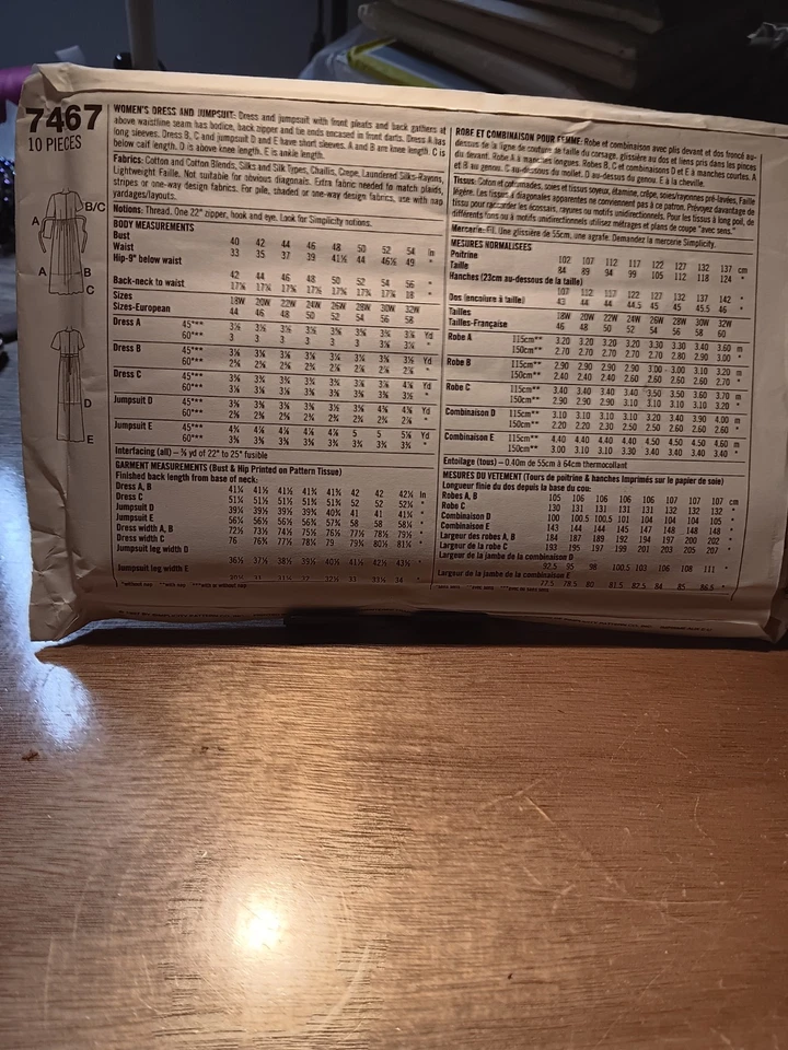 Simplicity Pattern Number 7467 Size GG 26 Wide To 32 Wide Uncut - Image 2 of 2