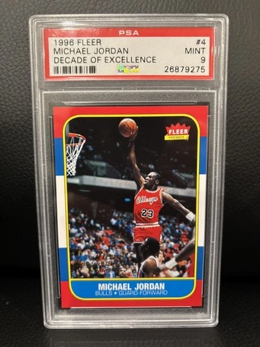 1996 FLEER DECADE OF EXCELLENCE #4 MICHAEL JORDAN PSA 9