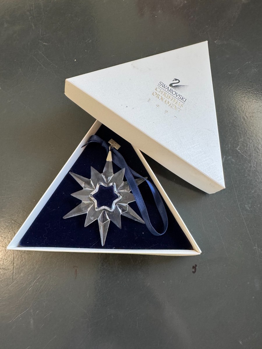 Swarovski 1997 Christmas Ornament Star Snowflake w/ Box Tag