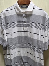 Polo Golf Ralph Lauren Polo Shirt Mens Large White Stripe Stretch Pima Golf