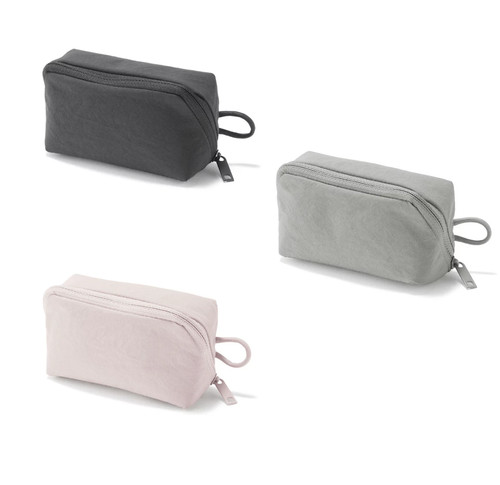 Muji Wrinkle Nylon Wide Opening Pouch S 3 Colors Available 11x6 x3.5cm US Seller