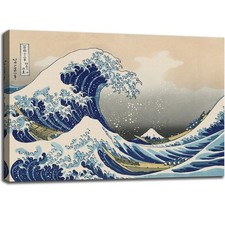 The Great Wave off Kanagawa by Hokusai Canvas Wall Art Japanese Classic Artwo...