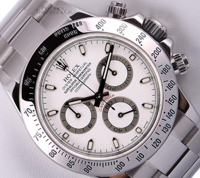 Rolex Mens Daytona 116520 Stainless Steel 40mm Watch-White Chronograph Dial