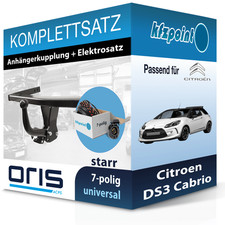 Für Citroen DS3 Cabrio 01.2013-jetzt ORIS Anhängerkupplung starr + 7polig E-Satz