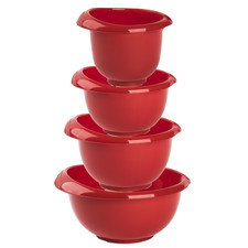 1x Backschüsseln Rührschüssel Küchenschüssel Salatschüssel 4er-Set Rot