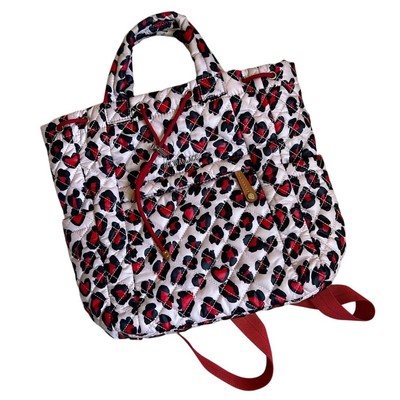 MZ Wallace Small Metro Convertible Backpack Pink Heart Leopard Bag MZ Wallace Small Metro Convertible Backpack Pink Heart  main image 2