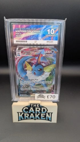 Pokémon TCG Vaporeon VMAX 030/203 Evolving Skies ACE 10!