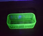 Vintage Uranium Green Depression Glass Kitchen Refrigerator Loaf Dish 8"×4" EUC