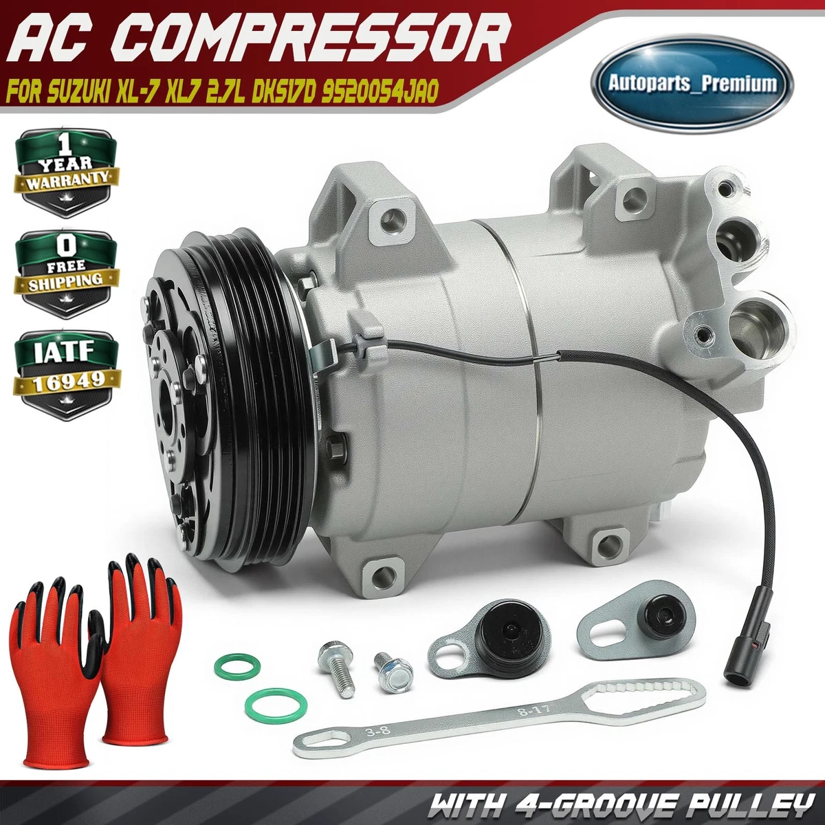 AC Compressor with Clutch for Suzuki XL-7 XL7 2003-2006 2.7L HS15