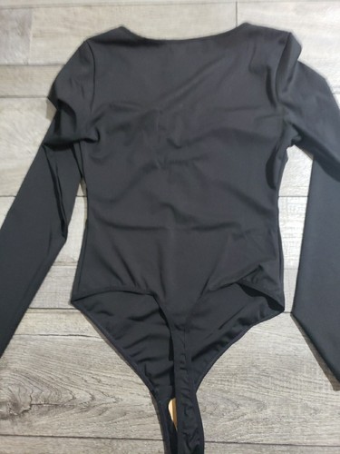 FeelinGirl Long Sleeve Shapewear Bodysuit Women-Tummy Control Thong V-Neck Sz M - 第 6/7 張圖片
