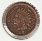 US Rare Old West 1907 Indian Head Penny Coin American Collection Shield Cent X51