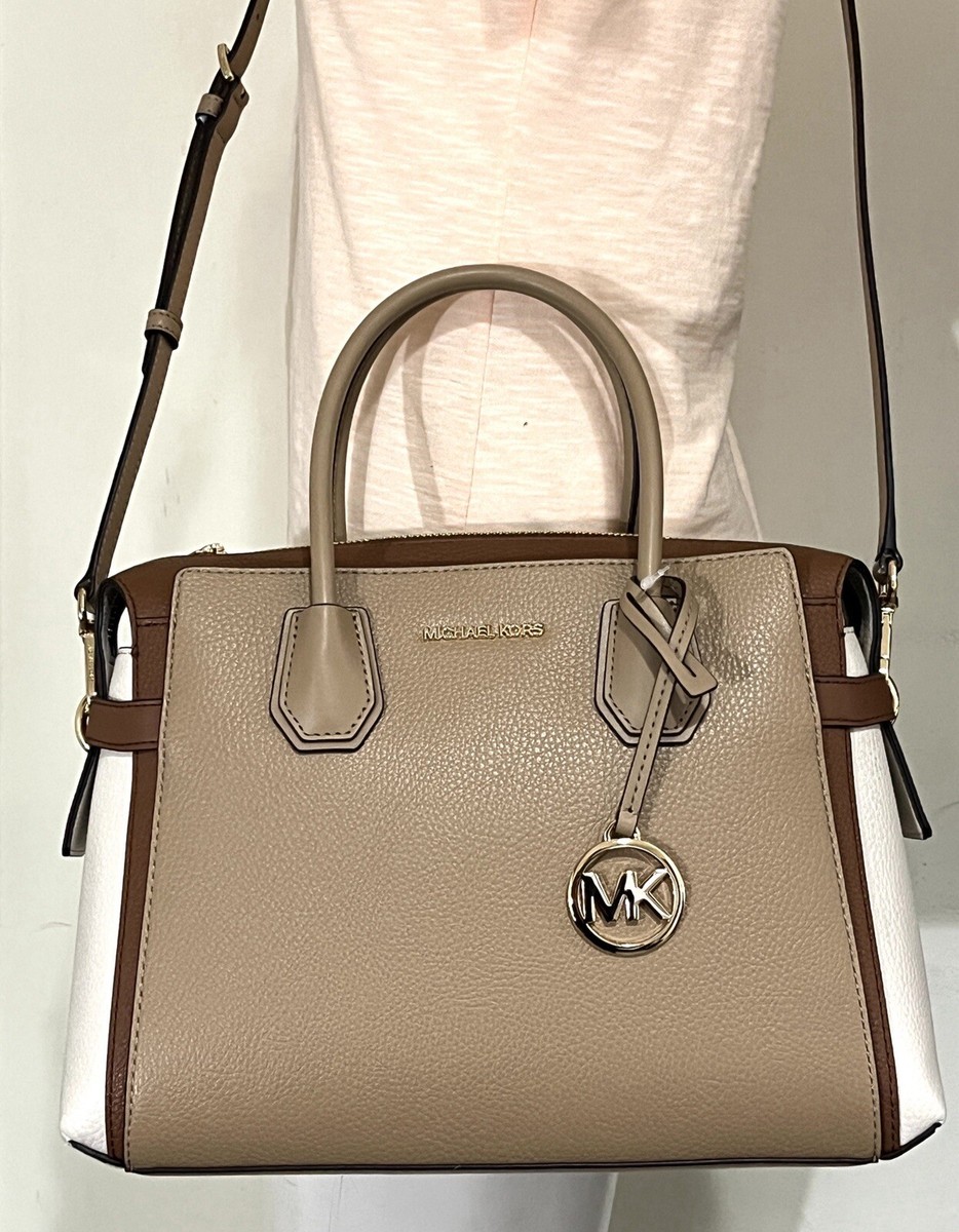 Michael Kors Mercer Belt Medium Camel multi Pebble Leather Satchel