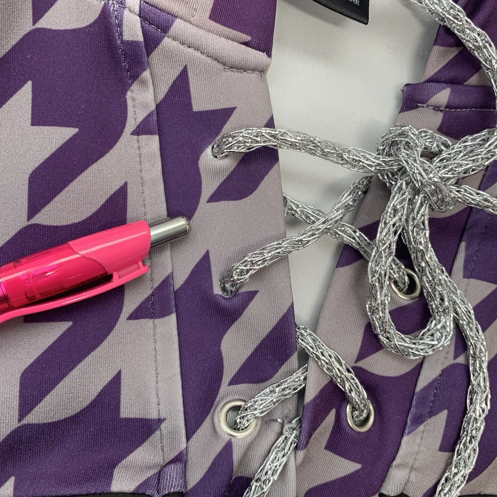 VETEMENTS Ashley Sport Hoodie Sweatshirt Woman 26 28 Purple Stretch Athleisure Travel Work