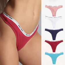 6 Packs Lot Sexy Womens Thongs Panties G string Bikini High Leg Underwear Briefs