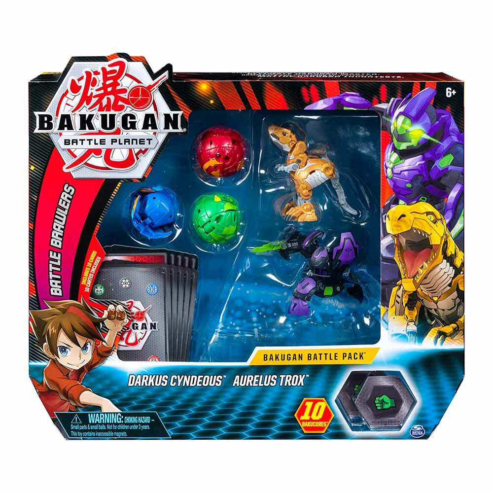 BAKUGAN Battle 5-Pack Darkus CYNDEOUS & Aurelus TROX MANTONOID