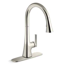 KOHLER Conti Pull Down Sprayer Kitchen Faucet in Vibrant Polished Nickel