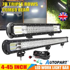 Tri-Rows Offroad LED Work Light Bar 4/5/12/15/18/20/23/28/34/39/45 Inch Car 4x4
