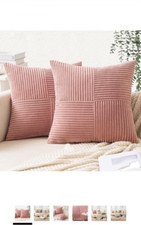 Pack of 2 Pink Pillow Covers 18X18 Inch Decorative Solid, VERY soft