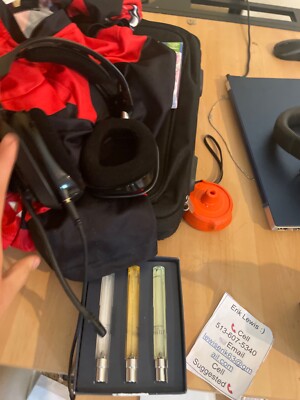 headphones with mic and black