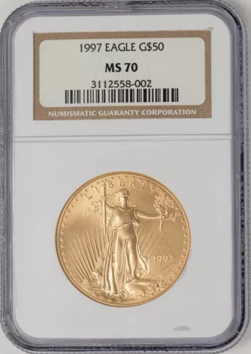 1997 $50 American Gold Eagle MS70 NGC 949365-17