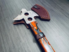 Throwing Axe with Leather Sheath Custom Viking Handle