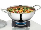 Borosil Deep Kadhai Stainless Steel With Lid Impact Bonded Bottom 2.8 Litres