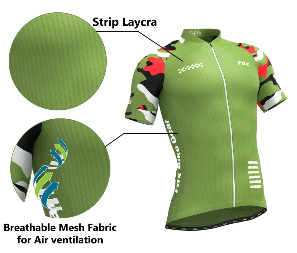 Mens Camouflage Half Sleeve Cycling Jersey Top cycling Shirt Biking jersey Top - image 2 of 4