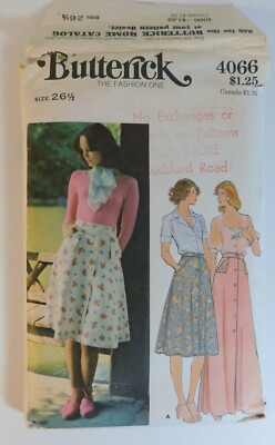 Style 4066 Pattern Vintage Butterick Pattern 4066 Button Front Skirt in 3 Lengths Cut W ...