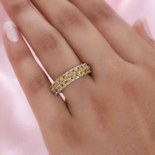 Premium Viceroy Spessartine Garnet Band Ring in Platinum Over SS 1.85 ctw Size 8 - Image 3 of 4