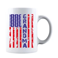 Vintage USA Flag Grandma Mug Mothers Day or Birthday Gift Idea for Grandma